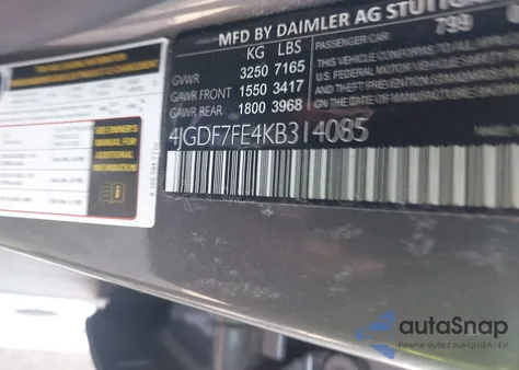 2019 Mercedes-Benz Amg Gls 63 4Matic z USA, uszkodzony, nr VIN 4JGDF7FE4KB314085